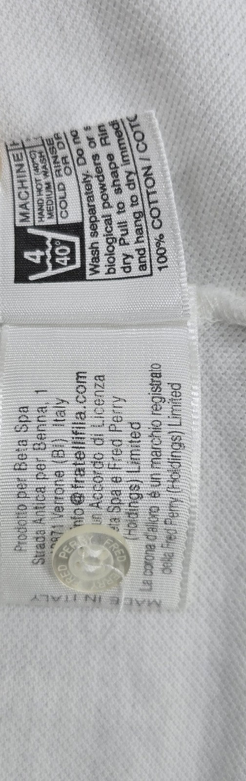 Fred Perry Kids White Polo Shirt 14Yrs Tipped Collar Laurel Wreath England