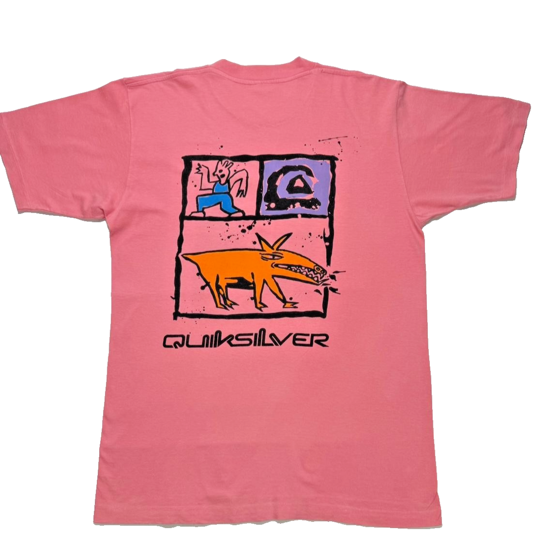 Vintage 90S Quiksilver Pink Short-Sleeve T-Shirt With A Graphic - Size L
