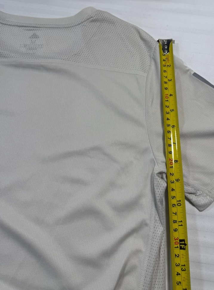 Adidas Men's Light Grey Running Climacool Performance T-Shirt 3-Stripe M