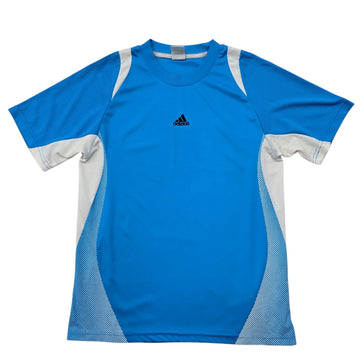 Adidas Unisex Blue White Mesh Jersey Size F Relaxed Fit