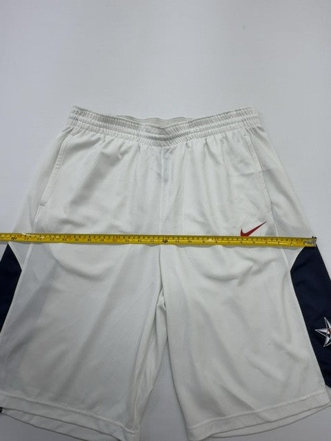 Nike Boys White Athletic Shorts Elastic Waist Size L Relaxed Pockets