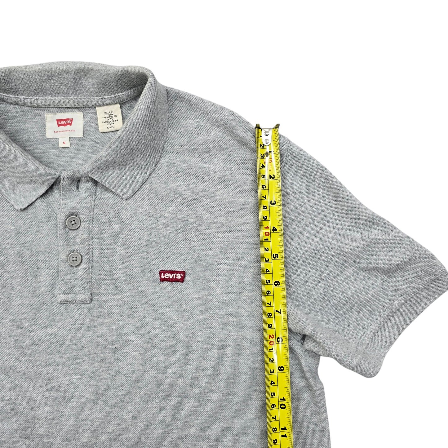 Levi's Men's Gray Polo Short Sleeve Size S Batwing Logo