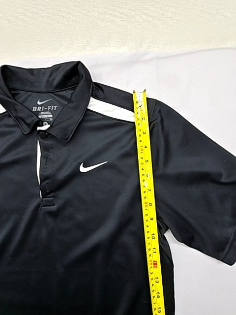 Nike Men's S Black/White Striped Dri-FIT Polo Golf Shirt Short Sleeve