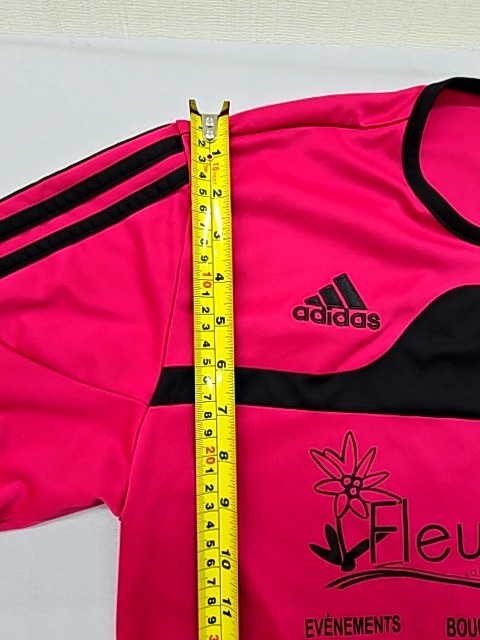 Adidas Pink Striped Football Jersey Men's M Short Sleeve Crewneck