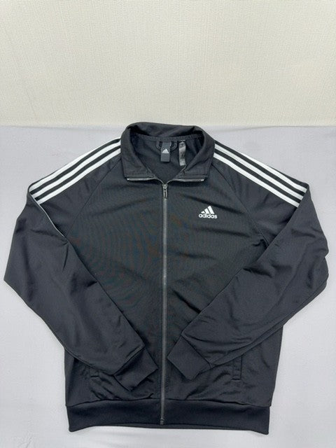 Adidas Men's Black 3-Stripes Full-Zip Track Jacket M