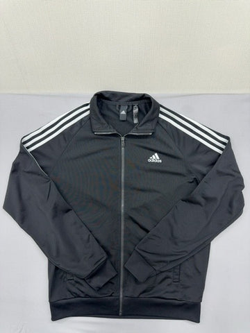 Adidas Men's Black 3-Stripes Full-Zip Track Jacket M