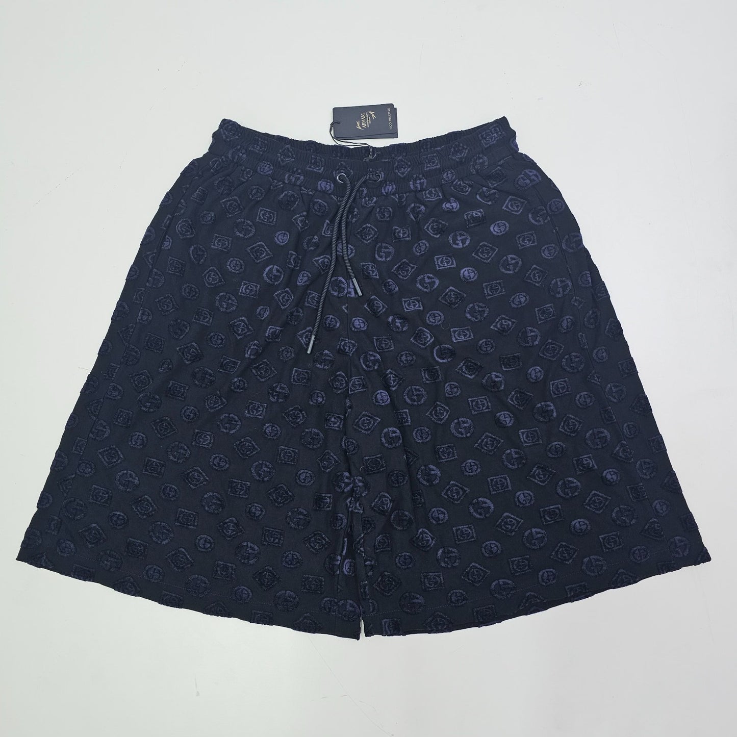 Giorgio Armani Cotton Bermuda Logo Shorts In Black 54 BNWT