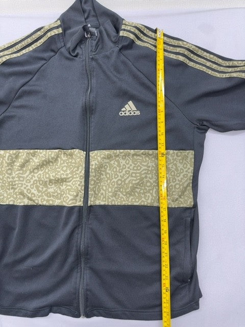Adidas Primegreen Black Track Jacket XL Gold Print Zipper Long Sleeve