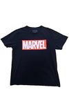 Marvel Men's Black T-Shirt – Size L, Logo, Short Sleeve