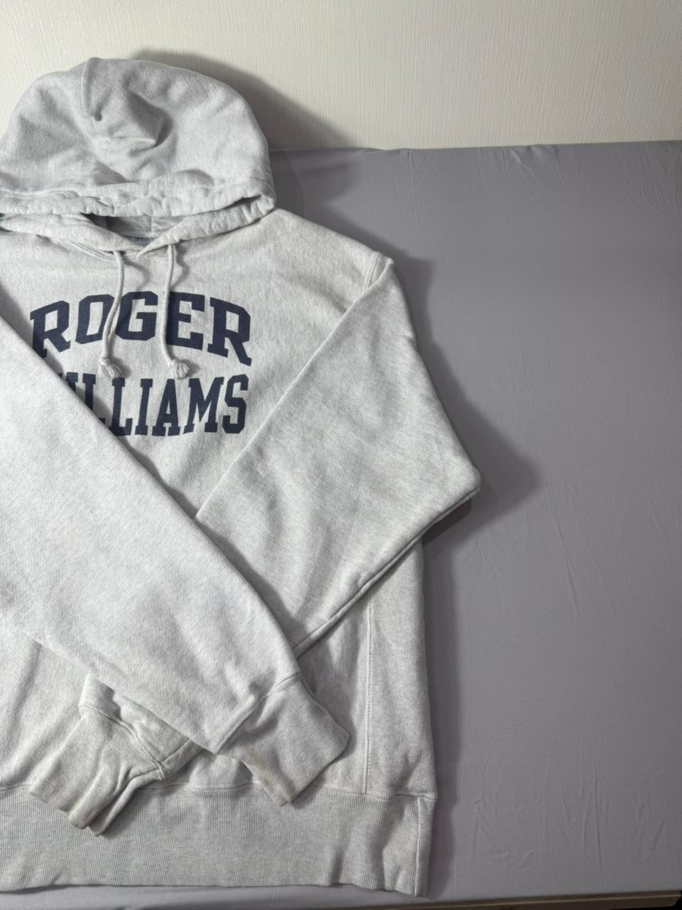 Champion Reverse Weave Roger Williams Hoodie Sweatshirt Grey Men's L