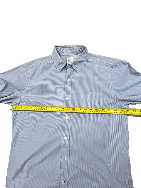 Gap Men's Light Blue Striped Long Sleeve Button-Down Shirt Size M