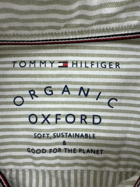 Tommy Hilfiger Men's White Striped Organic Oxford Shirt XS NWT