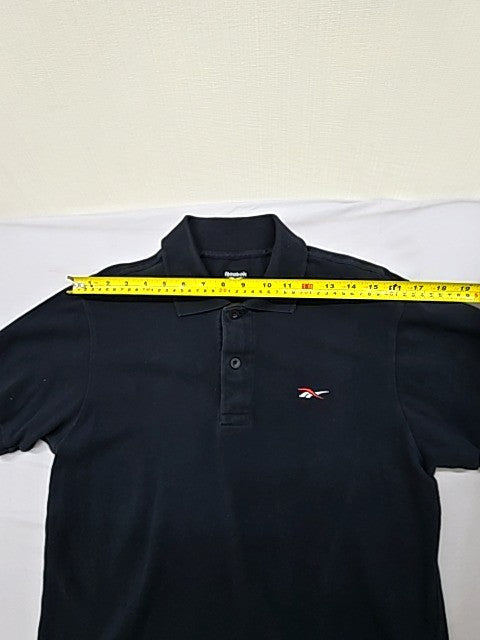 Reebok Men's Black Polo Shirt Size M Short Sleeve Cotton