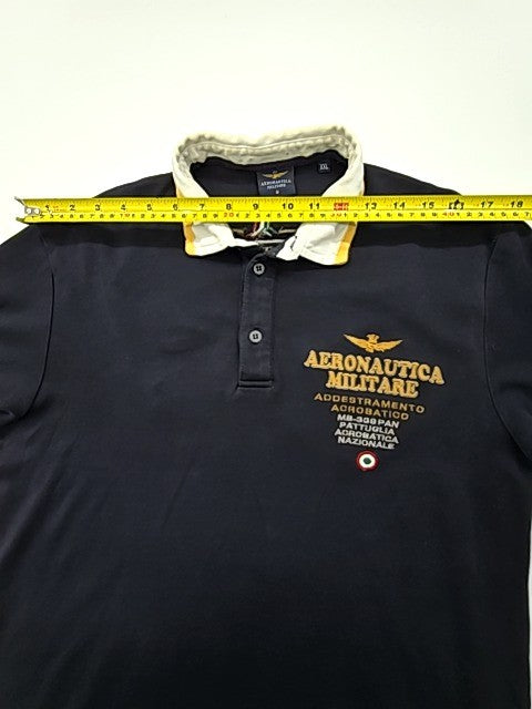 Aeronautica Militare Men Black Polo Shirt size XXL product image 5