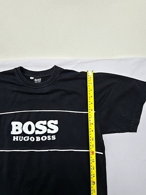 Boss Men's Black Logo Graphic Striped T-Shirt M Regular Cotton
