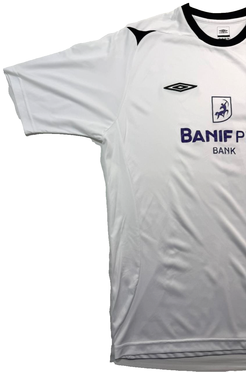 White Football Jersey With A Sponsor Logo - Size XL