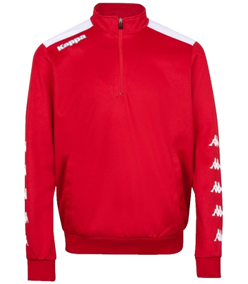 Kappa Red White 1/4 Zip Track Top Sweatshirt S Men's Logo Sleeve