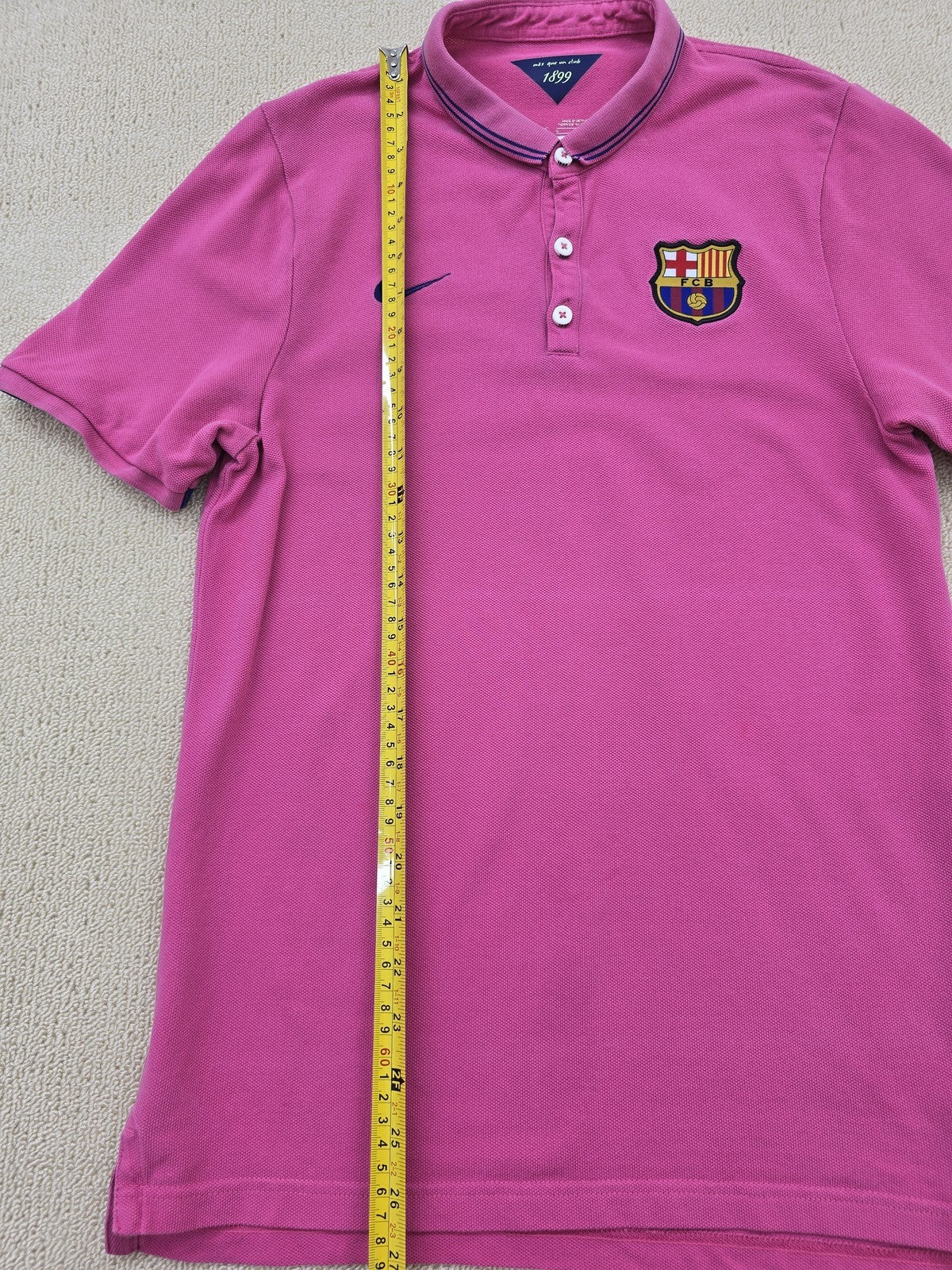 Nike FC Barcelona Pink Dri-FIT Polo Shirt Men's S Short Sleeve