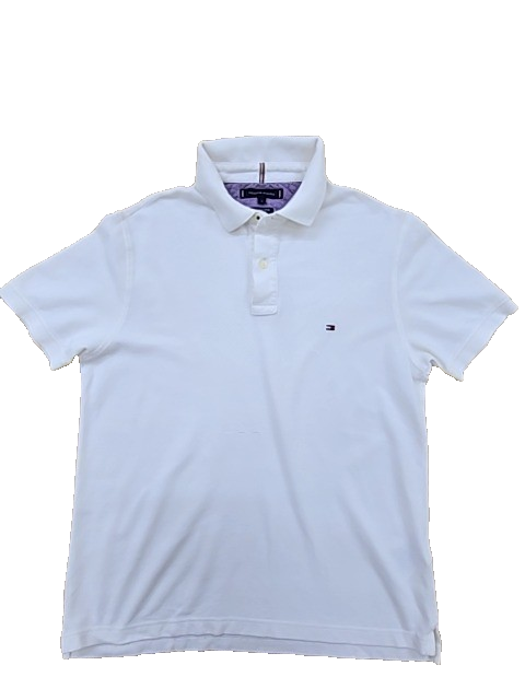 Tommy Hilfiger Men's White Slim Fit L Polo Short Sleeve Cotton Pique