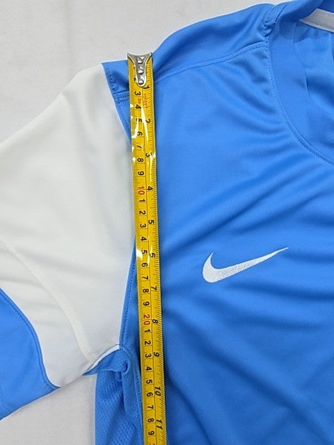 Nike Men's L Blue/White Dri-FIT Soccer Jersey Short Sleeve