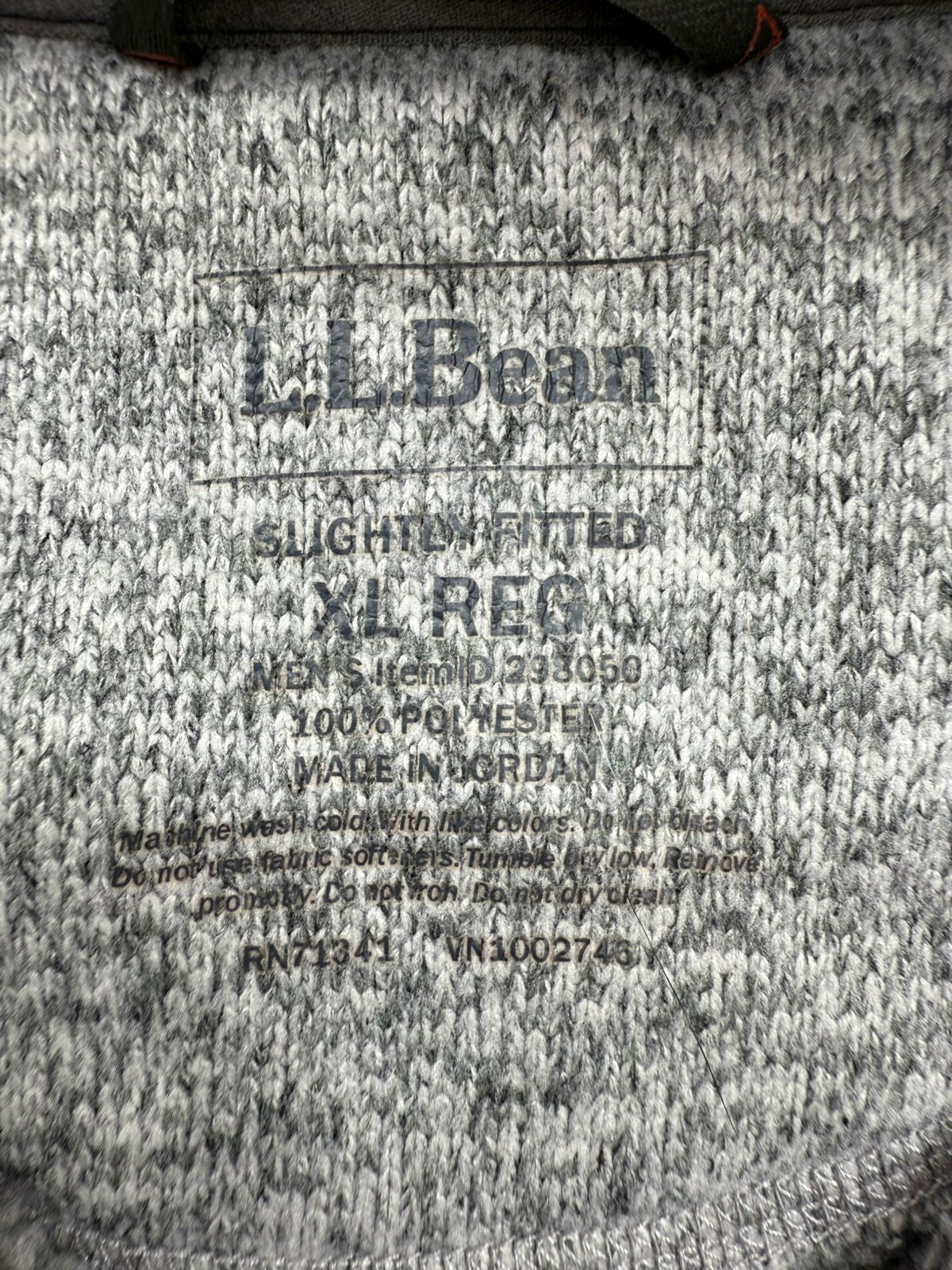 L.L.Bean Men's Gray Quarter-Zip Fleece Pullover XL
