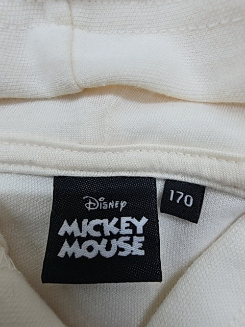 Disney Boys Cream Mickey Hoodie Pullover Size 170 Ribbed Cuffs