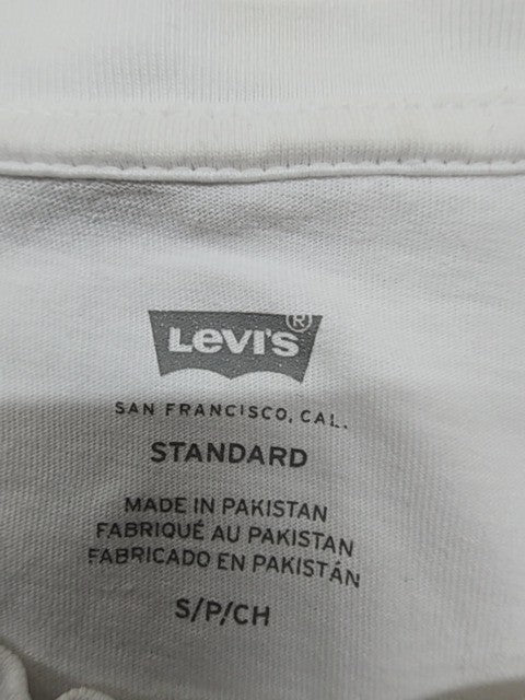 Levi's Men White Logo Crew Neck T-Shirt Size S/P/CH Regular