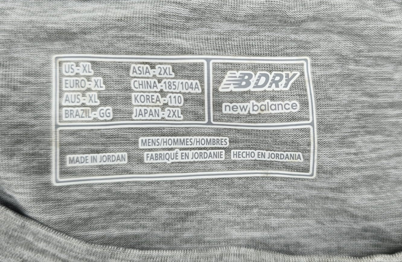 New Balance Men's Gray NB DRY T-Shirt XL Short Sleeve