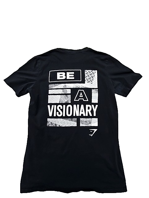 Gymshark Be A Visionary Unisex Black Embroidered T-Shirt Size M