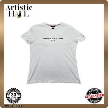 Tommy Hilfiger Men's Organic Cotton White T-Shirt XL Crewneck