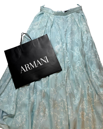 Bnwt Light Blue Floral Chiffon Wide Leg Trousers High Waist Flowy Ladies Size 42