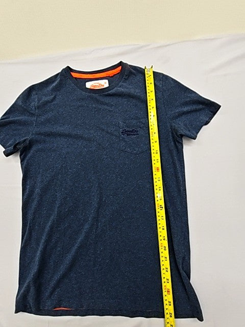 Superdry Men's Navy T-Shirt Size M Vintage Crew Neck Relaxed Fit