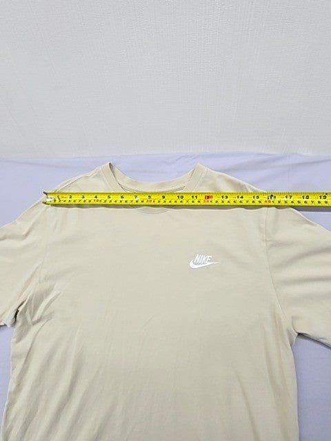 Nike Men's Beige Crew Neck Short Sleeve T-Shirt Size M Cotton