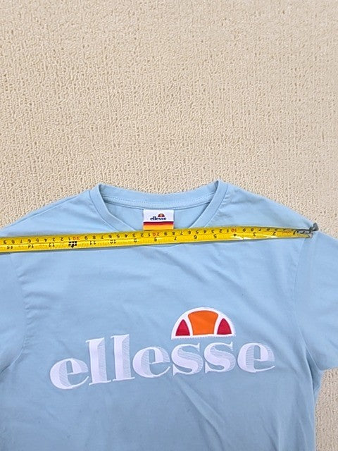 Ellesse Men's XS Light Blue Cotton T-Shirt Crewneck Embroidered Logo
