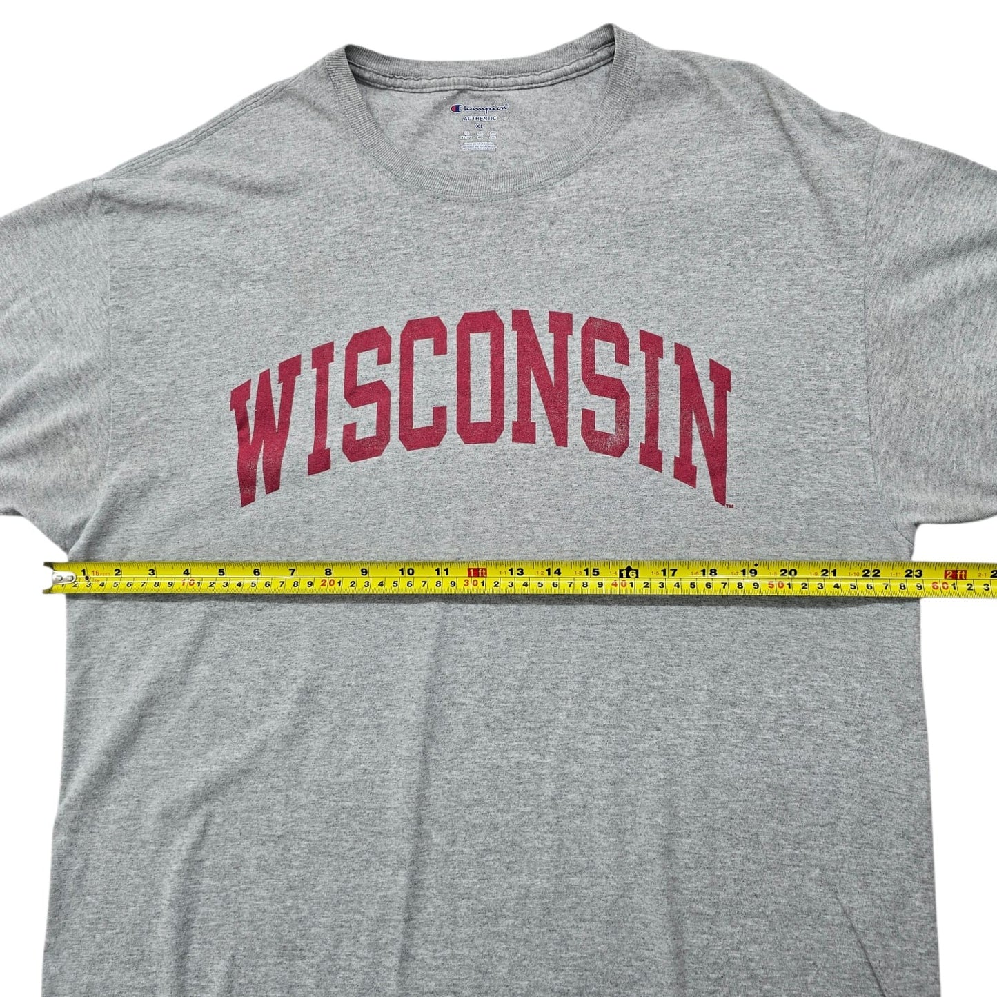 Champion Men's Heather Gray Wisconsin Badgers XL T-Shirt