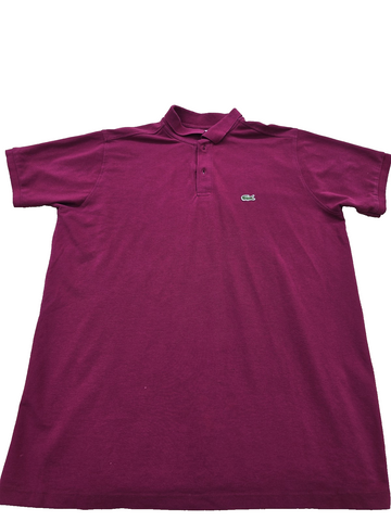 Lacoste Men's Polo Shirt Size 6 Maroon Short Sleeve Cotton