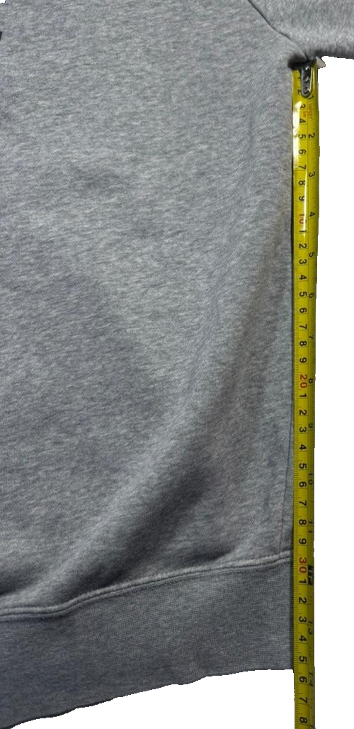 Nike Men's Grey Pullover Hoodie Tape Logo On Sleeves Black Graphics Size S