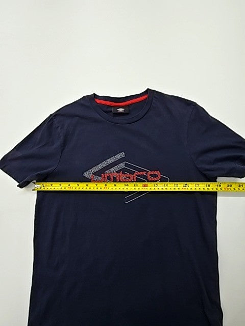 Umbro Boys Navy Graphic T-Shirt Kids S Crew Neck Cotton Regular