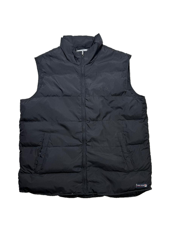Fila - Sleeveless Full Zip Up Puffer Vest Jacket Black - XL