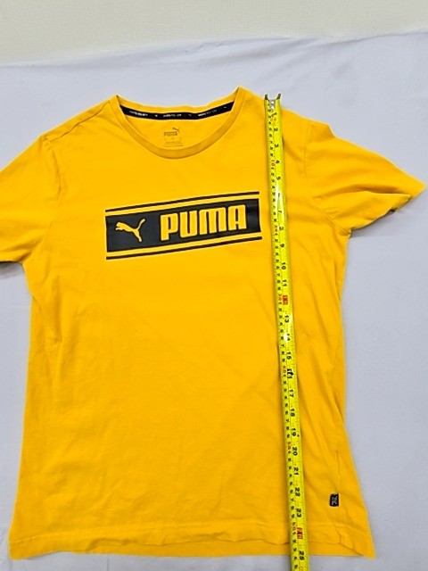 Puma Men's Yellow Short Sleeve Crew Neck T-Shirt Size S Logo 58319