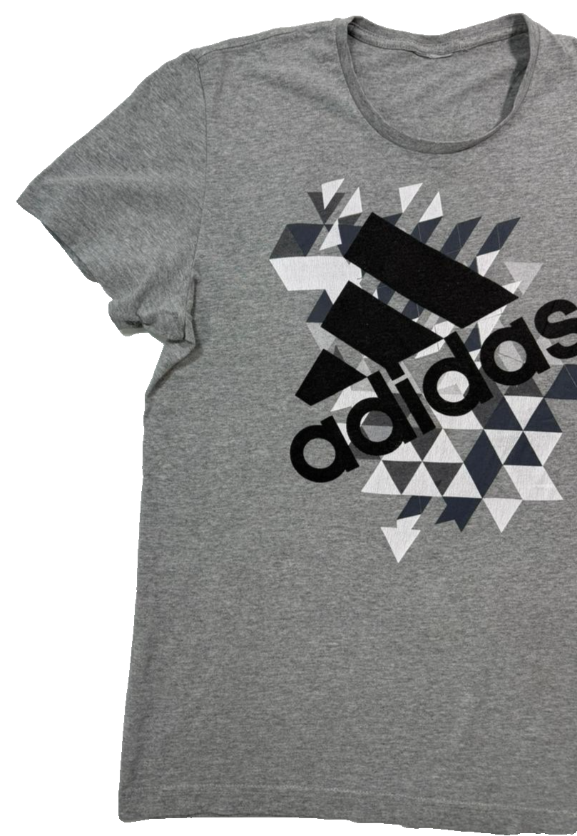 Grey Adidas Essentials Big Logo Tee For Men - Size S
