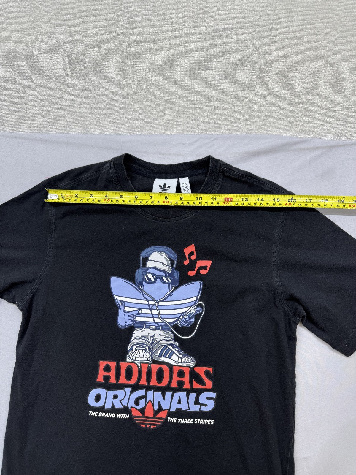 Adidas Originals Graphic Print Black T-Shirt Short Sleeve Size S