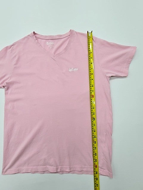 Le Couper Men Pink V-Neck Logo T-Shirt Size M Regular 100% Cotton