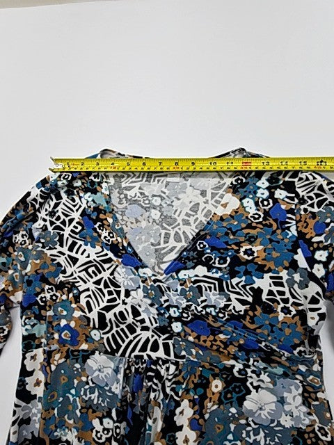 Mystic Mari Women's Floral V-Neck Long Sleeve Top Size L
