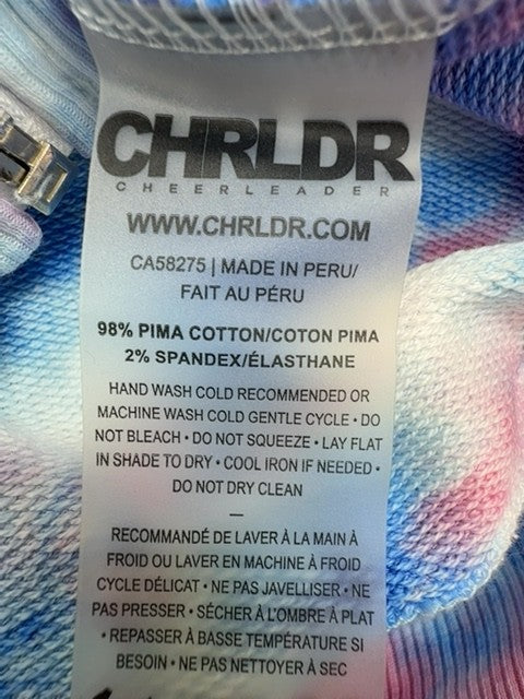 Cheerleader Women's Tie Dye Zipper Hoodie XS Pima Cotton Peru