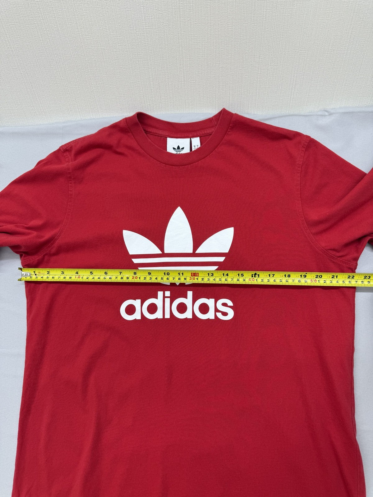 Adidas Red Oversized Crewneck T-Shirt Cotton Jersey Trefoil L