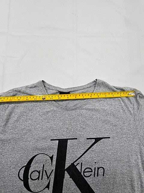 Calvin Klein Jeans Men's XL Grey Cotton Logo Crew Neck Short Sleeve T-Shirt