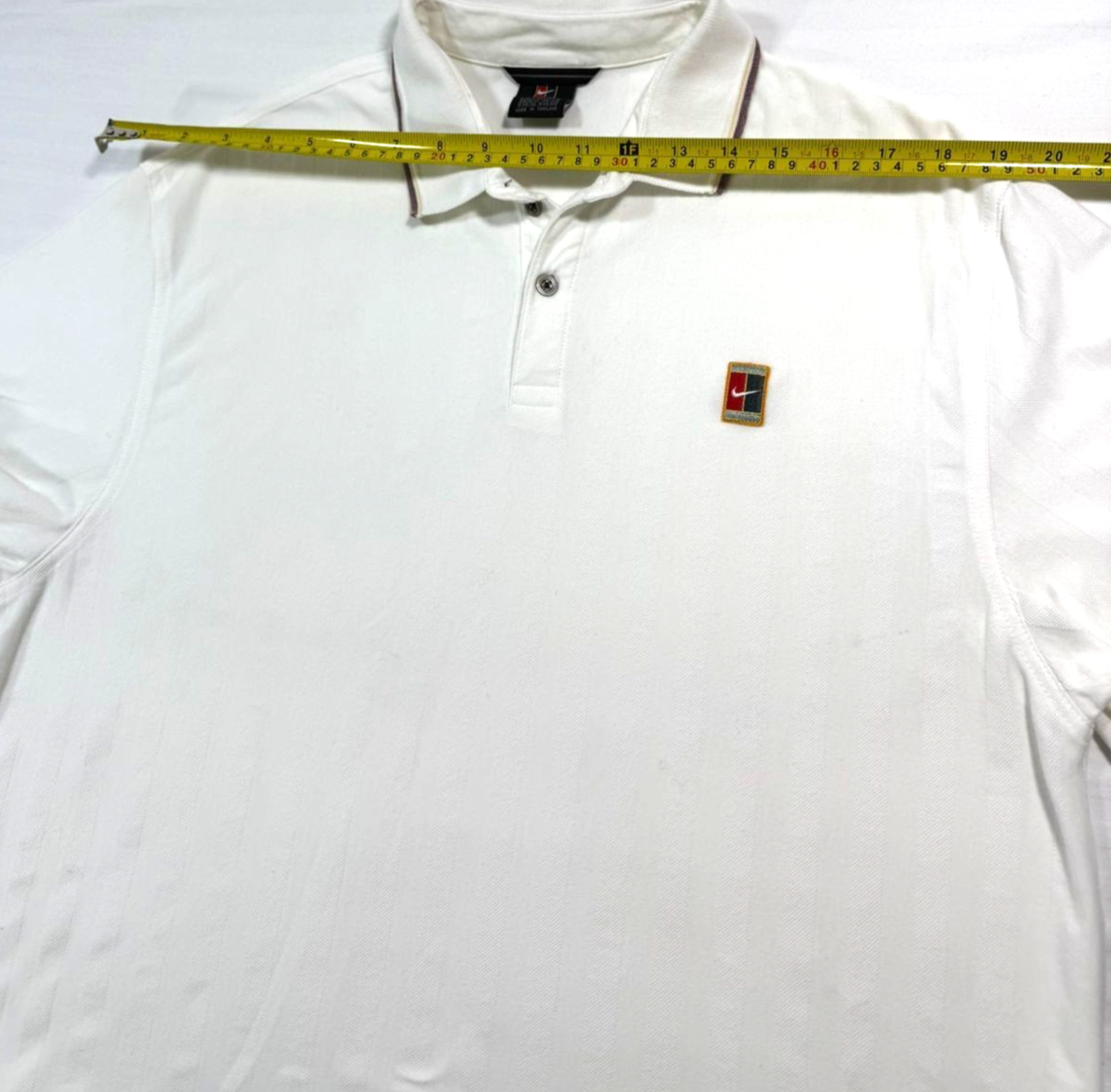 Vintage Nike Tennis Polo Shirt In White Cotton - M