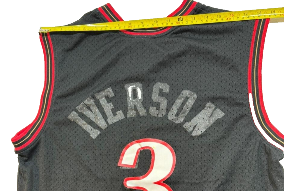 Men's Mitchell & Ness Allen Iverson Black Philadelphia Hardwood Classics Size L