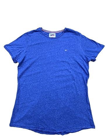 Tommy Jeans Men's Slim Fit Blue Logo T-Shirt L Jersey
